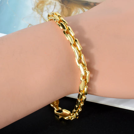 Sunny Jewelry Set Classic placcato oro collana bracciale per donna uomo Luxury Punk rame Link catene collana braccialetto regalo platinumshop