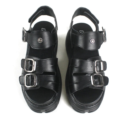 U-DOUBLE 2026 Women's Platform Punk Style Sandals Summer Women's Clip Toe Roman High Heel Slippers