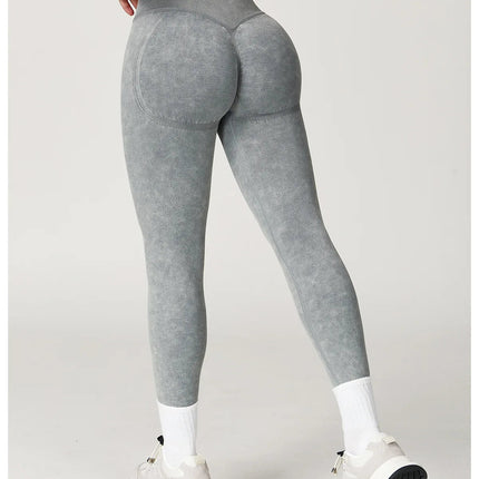 Yoga Pants Impact Leggings Women Seamless Sports Yoga Pant High Waist Ribbed Gym Clothes Fitness Workout Wear Scrunch Bum Tights PlatiNum