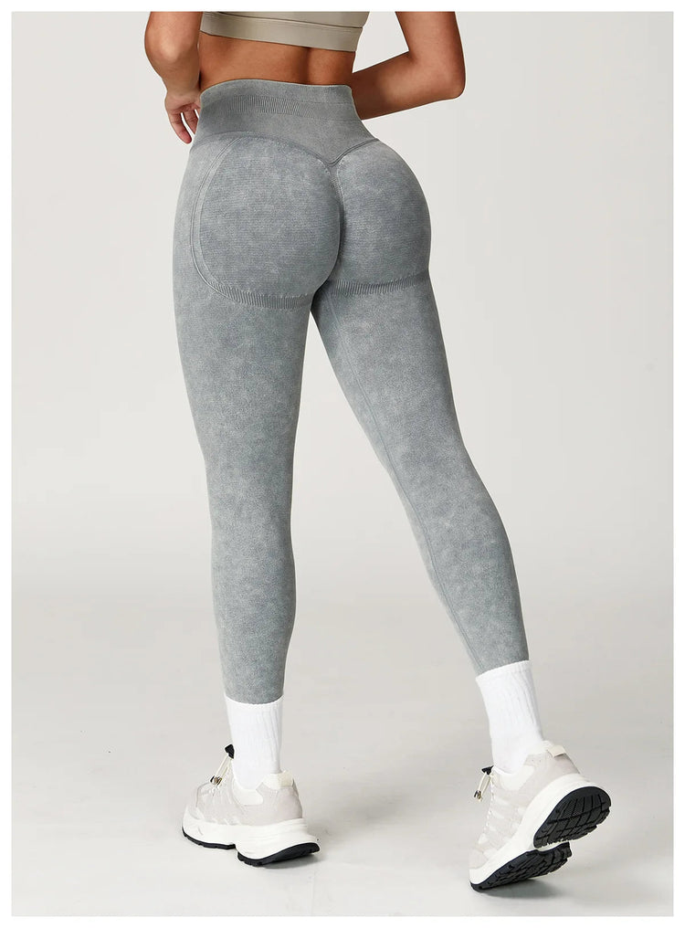 Yoga Pants Impact Leggings Women Seamless Sports Yoga Pant High Waist Ribbed Gym Clothes Fitness Workout Wear Scrunch Bum Tights PlatiNum