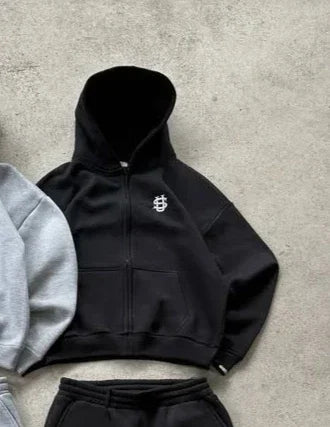 2025 set di abbigliamento da uomo con design ricamato alla moda europea e americana Y2k street Harajuku tuta casual da coppia allentata gotica