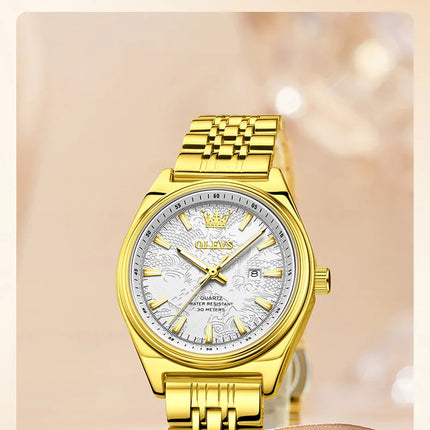 Orologio OLEVS 3703 da donna, elegante orologio al quarzo da donna, marca di alta gamma, impermeabile, luminoso, con calendario, orologio da polso di lusso per signora. platinumshop