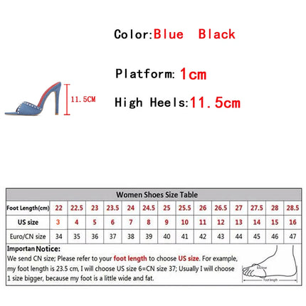 Liyke 2026 Mode d'été Rivet Métallique Designer Talons Hauts Pantoufles pour femmes Sexy Bout Pointu Fête Stripper Chaussures Sandales