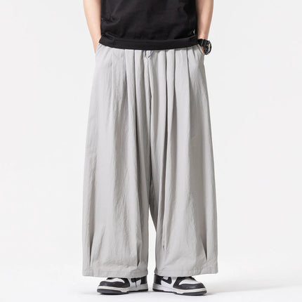 Pantaloni Harem Oversize da Uomo Leggeri Sottili Traspiranti Tinta Unita Stile Harajuku Gamba Larga Casual Moda Pantaloni Dritti Uomo 5XL