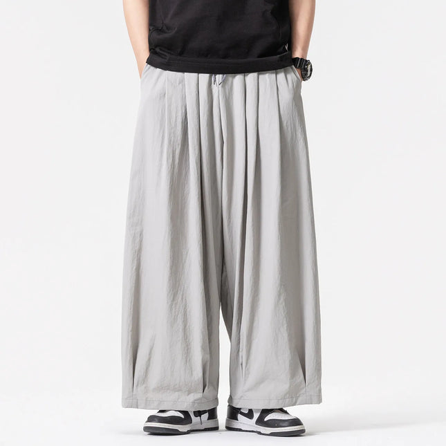 Pantaloni Harem Oversize da Uomo Leggeri Sottili Traspiranti Tinta Unita Stile Harajuku Gamba Larga Casual Moda Pantaloni Dritti Uomo 5XL