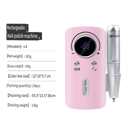 Wireless Portable Rechargeable Electric Nail Polishing Machine New Cordless Nail Surface Polisher Gel Nail Remover Professional Home Salon Manicure Pedicure Care Tool For DIY Nail Art Design