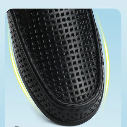 2025 Estate Scava Fuori Penny Mocassini Da Uomo Scarpe Da Barca Traspirante Uomo Mocassini In Pelle Slip On Appartamenti Mens Casual Scarpe Da Guida