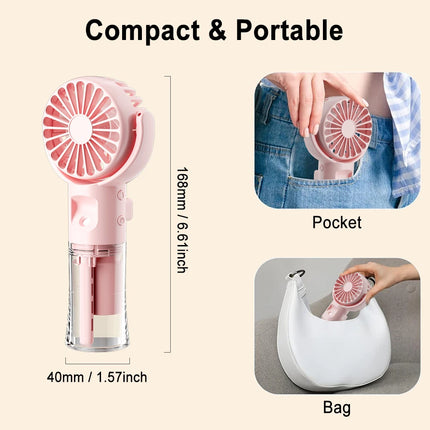 Ventilatore portatile per nebulizzazione d'acqua Mini ventilatore portatile ricarica USB 4 velocità ventole Spray per collo appese piccolo ventilatore portatile portatile portatile