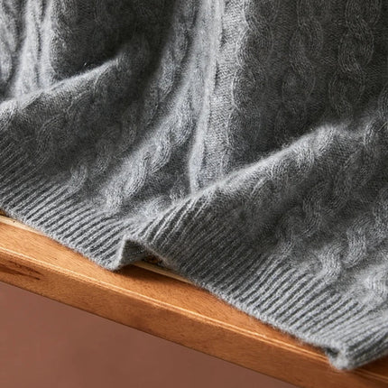 Autumn Winter 100% Cashmere Skirt Women Soild Mid-calf  High Waist Twist Flower Fit Slimming Knitted Dress  Light Luxury Elegant PlatiNum