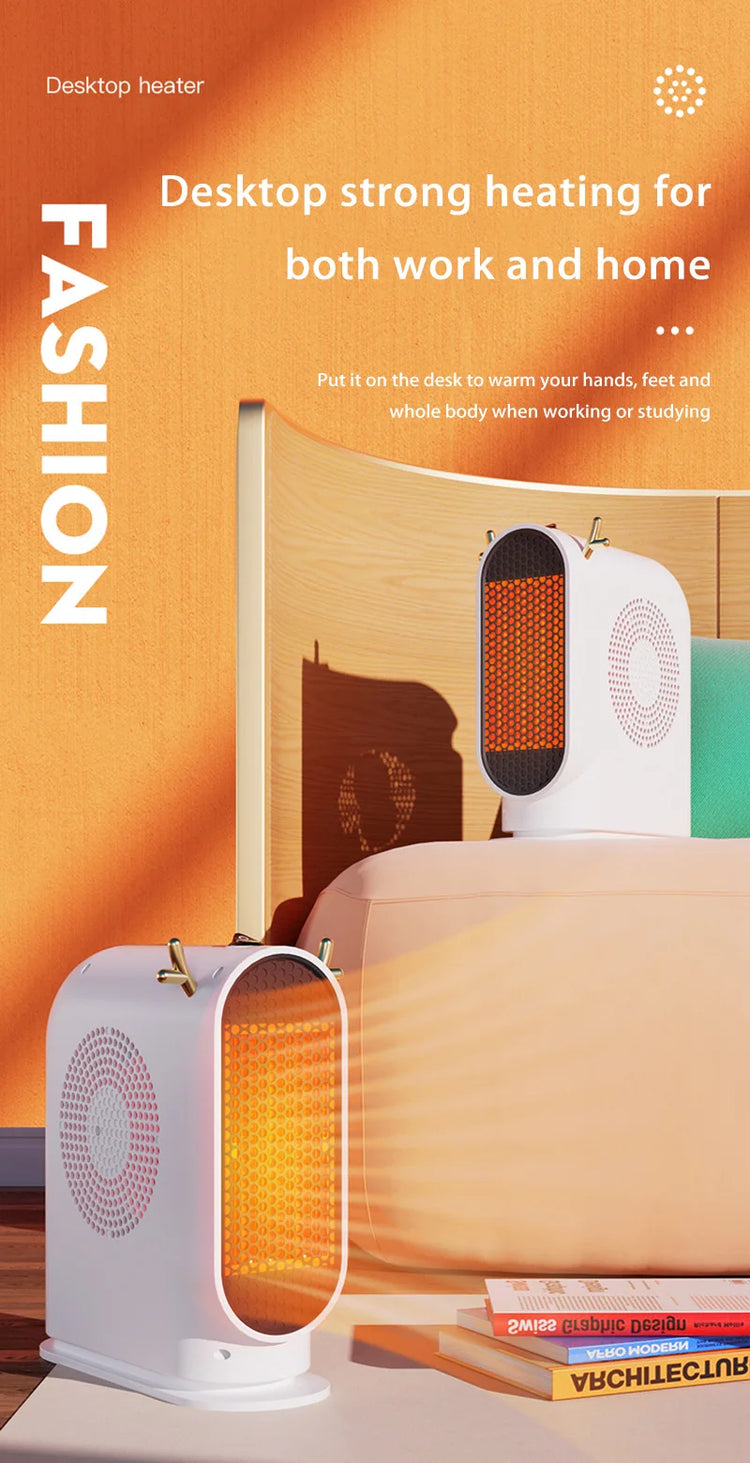 Electric Heater Winter Warmer Household Desktop Heater Fan Adjustable Thermostat Room Heater Home Appliance Heating Stove