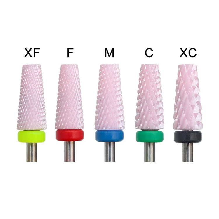 Pink Ceramic Carbide Nail Drill Bits Milling Cutter For Gel Polish Remover Electric Nail Machine Polishing Peeling File Home Salon Manicure Pedicure Accessories