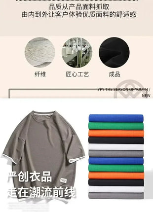 Ensemble d'été pour homme, t-shirt à col rond de haute qualité, short de course 2 pièces