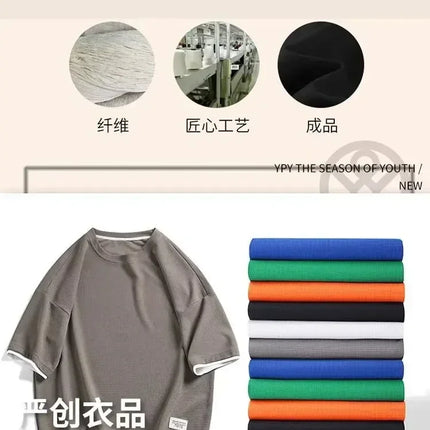 Men's Summer Outfit High Quality Round Neck Men's T-shirt 2-Piece Shorts Set Quick Dry Running Leisure.