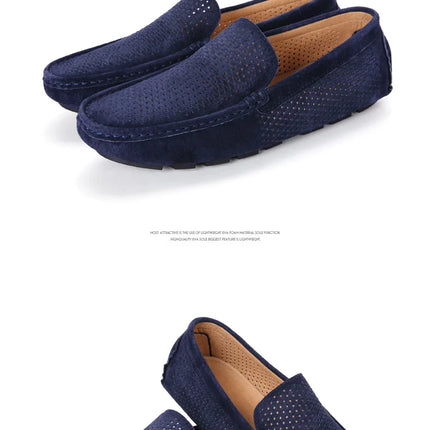 Mocassini da Uomo in Pelle Scamosciata Traspiranti Estivi, Scarpe da Guida di Lusso, Nuove Calzature Casual da Uomo