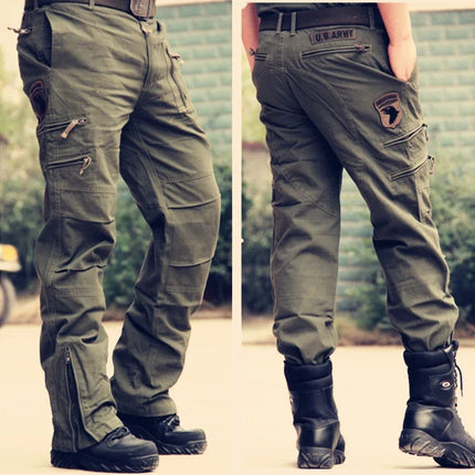 Men's Cargo Pants Outdoors Style Tactical Pants Male Camo Jogger Plus Size Cotton Many Pocket Men Camouflage Black Trousers