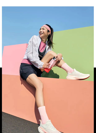 Xtep 2000KM 2.0 Running Shoes Women  Summer Shock Absorption Professional TPU Sneakers 876218110044 (suggest half size down) PlatiNum