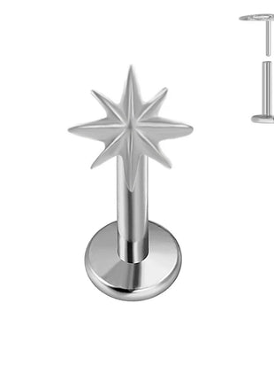 ASTM F136 G23 Orecchino a forma di cuore in titanio 16G 18G 20G Piercing senza filettatura Farfalla Push in Lip Stud Daith Labret Conch platinumshop