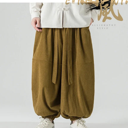 Pantaloni di velluto a coste da uomo autunno inverno pantaloni larghi casual oversize da uomo streetwear moda Harajuku donna pantaloni in vita elastica da uomo