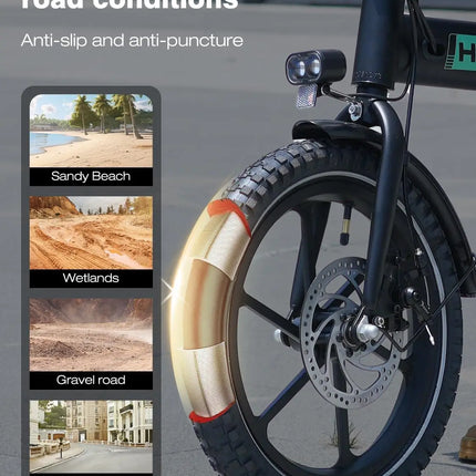 Bicicletta elettrica HITWAY, E-Bike pieghevole, Bici da città, Batteria al litio 36V/13Ah, Autonomia elettrica fino a 35-90 km
