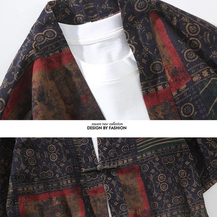 Camicie Uomo Yukata Cosplay Kimono Giapponese Retrò, Camicie Etniche Stampate da Uomo, Camicie in Lino Moda Donna, Blusa Oversize Haori