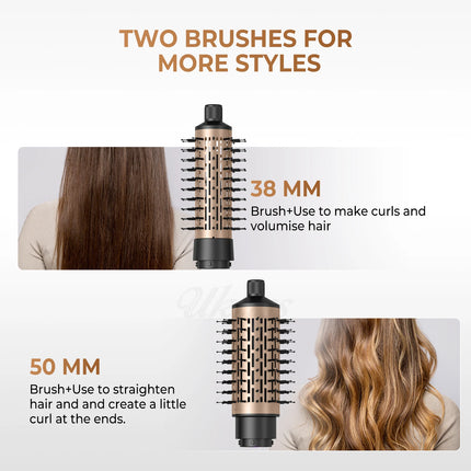 3 in Hair Dryer Brush Rotating Blow Dryer Brush Hot Air Styler Electric Hairdryer Hot Air Spin Brush Set Curling Iron Comb