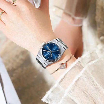 POEDAGAR Top squisito orologio da polso da donna impermeabile al quarzo luminoso orologio da donna casual data settimana orologi da donna in acciaio inossidabile platinumshop