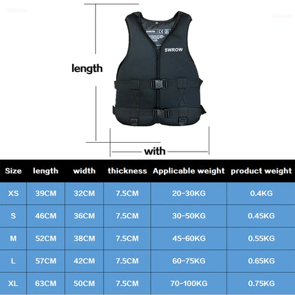 Grand gilet de natation flottant pour enfants Gilet de sauvetage en néoprène pour enfants Vêtement de flottaison en mousse Plage Natation Surf Kayak Gilet de sécurité