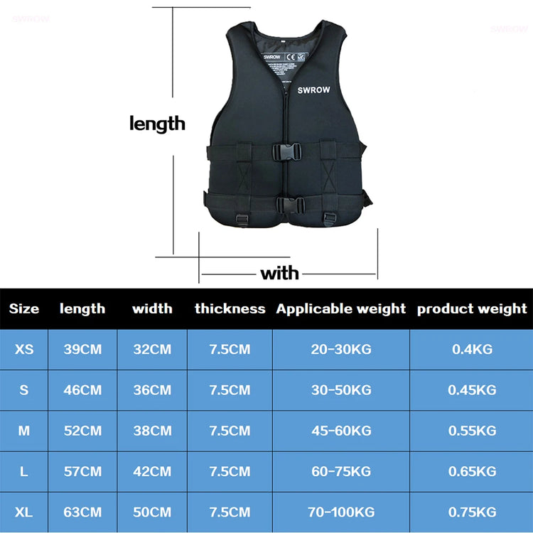 Gilet di galleggiamento grande per nuoto per bambini Giubbotto di salvataggio in neoprene per bambini Abbigliamento galleggiante in schiuma Spiaggia Nuoto Surf Kayak Gilet di sicurezza
