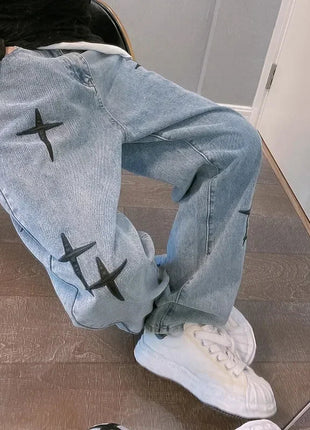 Jeans Men Wide Leg Cargo Pants Streetwear Baggy Men Korean Fashion Loose Straight Male Clothing Y2K Hip Hop Style Male Trousers PlatiNum
