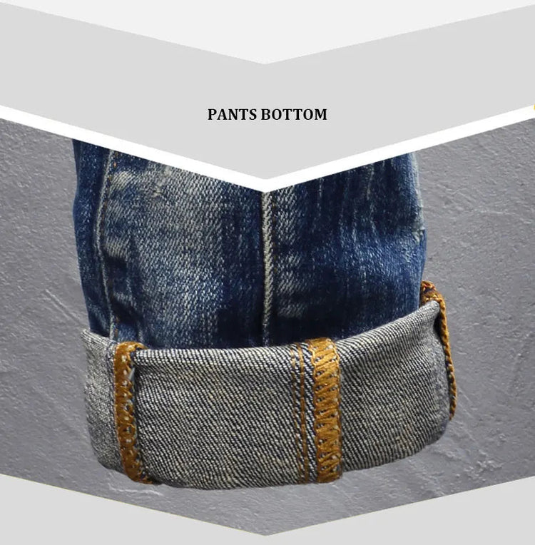Street Designer Fashion Men Jeans Retro Blue Stretch Slim Fit Spliced Ripped Jeans Men Y2K Painted Vintage Denim Pants Hombre PlatiNum