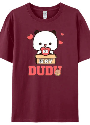 Bubu Dudu Felpa per coppia abbinata Simpatico regalo di anniversario Abbigliamento Uomo Donna Vita quotidiana Maglietta casual in cotone Coppia Orso Tee