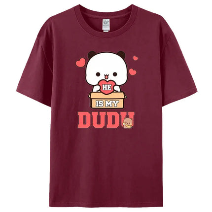 Bubu Dudu Felpa per coppia abbinata Simpatico regalo di anniversario Abbigliamento Uomo Donna Vita quotidiana Maglietta casual in cotone Coppia Orso Tee