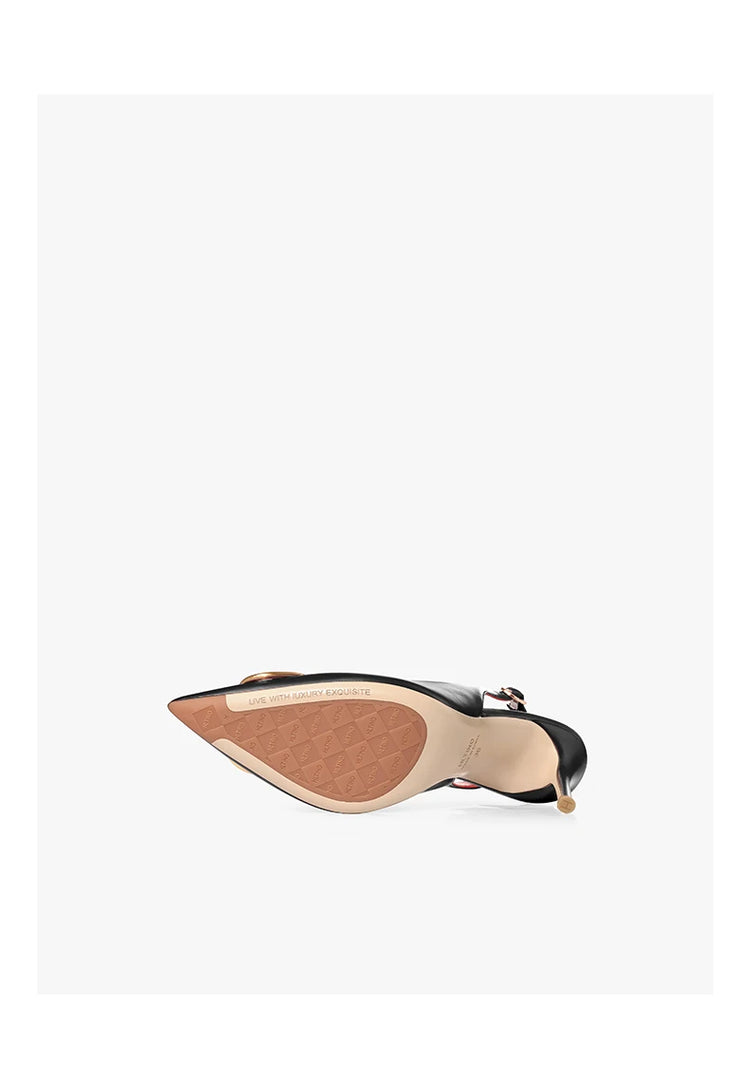 HLTINO Fahion Slingback Nero Comode Scarpe Estive da Donna Sandali con Tacco Alto 2025 Tendenza per Abito da Festa di Nozze