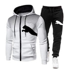 2025 Men's Autumn and Winter Hooded Sweatshirt Set, Hooded Sweatshirt + Pants Set, Sports Running Leisure Wear PlatiNum