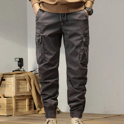 2023 New Multi-Pockets Spring Summer Cargo Pants Men Streetwear Zipper Leg Skinny Work Joggers Cotton Casual Tactical Trousers