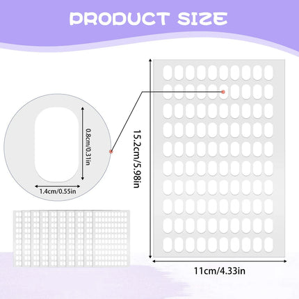 100Pcs Nail Art Display Tapes Clear Double Sided Adhesive Nail Stands Tabs Nail Display Strips for Nail Art Display Stand