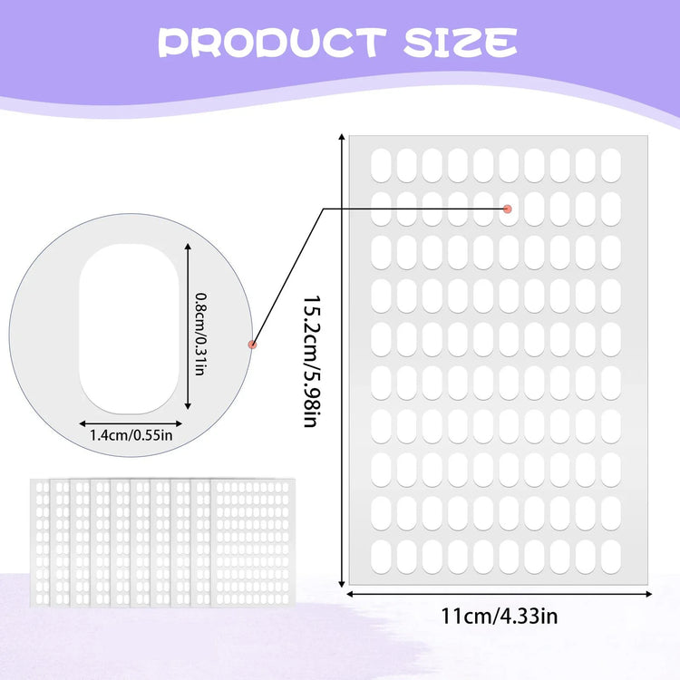100Pcs Nail Art Display Tapes Clear Double Sided Adhesive Nail Stands Tabs Nail Display Strips for Nail Art Display Stand