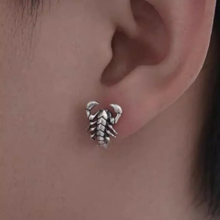 Buyee 925 Sterling Silver unico orecchino carino scorpione animale orecchino per donna uomo moda Punk Fine Jewelry orecchino platinumshop