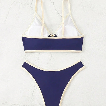 Micro Bikini Halter da Donna 2026 - Costume da Bagno Sexy Brasiliano con Perizoma - Set Bikini Blu da Spiaggia Femminile