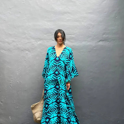 Abiti caftano da donna con scollo a V, costume da bagno estivo, copricostume caftano, abiti da spiaggia maxi taglie forti platinumshop