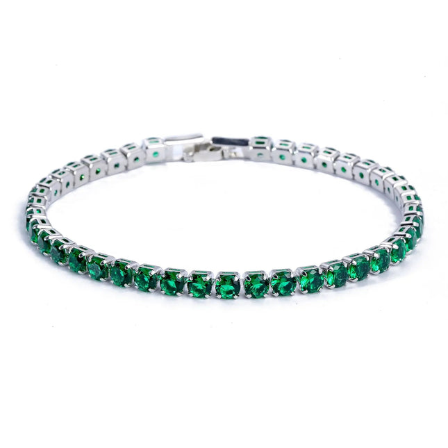 4mm Cubic Zirconia Tennis Bracelet Iced Out Chain Bracelets For Women Men Silver Color Men Bracelet CZ Chain Homme Jewelry PlatiNum