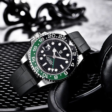 Nuovo Orologio Meccanico Automatico PAGANI DESIGN GMT 2026 per Uomo, Ghiera in Ceramica, Impermeabile 100ATM, Orologio Sportivo Nautico da Immersione, Orologio da Polso Maschile in Acciaio Inossidabile + Reloj Hombre + Scatol