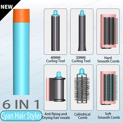 SenCiciMen 6-in-1 Air Multi-Styler & Hair Dryer Brush with Auto-Wrap Curlers With Negative Ions Hair-care Hair Styling Tool Fast Drying, Curling, Volumizing &  Smooth Blowouts and Frizz Gift for Women