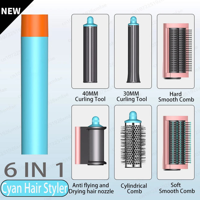SenCiciMen 6-in-1 Air Multi-Styler & Hair Dryer Brush with Auto-Wrap Curlers With Negative Ions Hair-care Hair Styling Tool Fast Drying, Curling, Volumizing &  Smooth Blowouts and Frizz Gift for Women