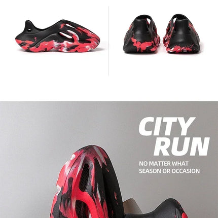 Pantoufles compensées camouflage unisexe Matériau souple EVA Technologie de moulage par injection Chaussures de plage décontractées pour hommes et femmes