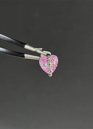 New Fashion Love Wings Cross Acciaio inossidabile Osso dell'orecchio Chiodo Zircone lucido Orecchino con filo alla moda per le donne Accessorio per piercing al corpo platinumshop