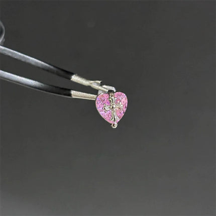 New Fashion Love Wings Cross Acciaio inossidabile Osso dell'orecchio Chiodo Zircone lucido Orecchino con filo alla moda per le donne Accessorio per piercing al corpo platinumshop