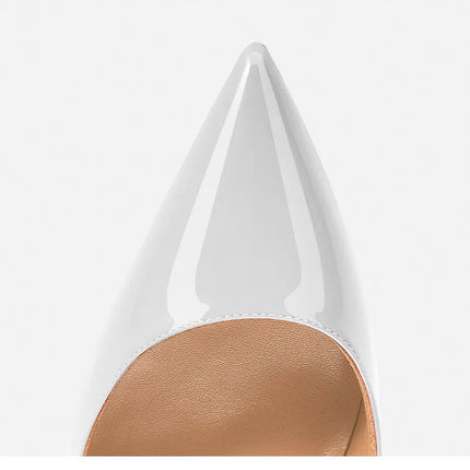 Nuovo cuoio laccato rosso tacco fine a punta bocca superficiale versatile tacco alto scarpe singole nere sexy scarpe da donna moda festa platinumshop