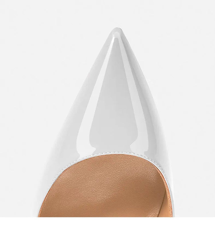 Nuovo cuoio laccato rosso tacco fine a punta bocca superficiale versatile tacco alto scarpe singole nere sexy scarpe da donna moda festa platinumshop