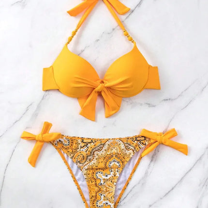 Sexy Push Up Bikini 2024 Costume da bagno donna Due pezzi Costumi da bagno Perizoma femminile Bikini Set Nuoto per costumi da bagno Biquini brasiliano platinumshop